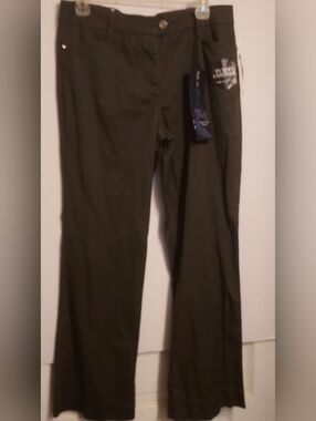 Style&Co New With Tags Orangic Olive Embellished Pocket Straight-Leg Pants 32x31